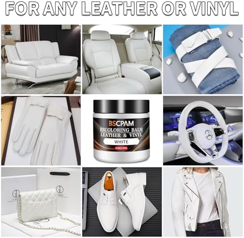 White Leather Recoloring Balm with 100ml Mink Oil,Leather Couch Scratch Remover,Leather Repair kit for Vinyl Furniture and Car Interior,Leather Dye Paint,Mink Oil for Leather