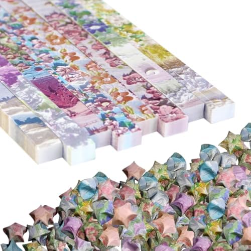 Star Origami Paper, DIY Origami Paper Star Strips (Floral Print540 sheets)