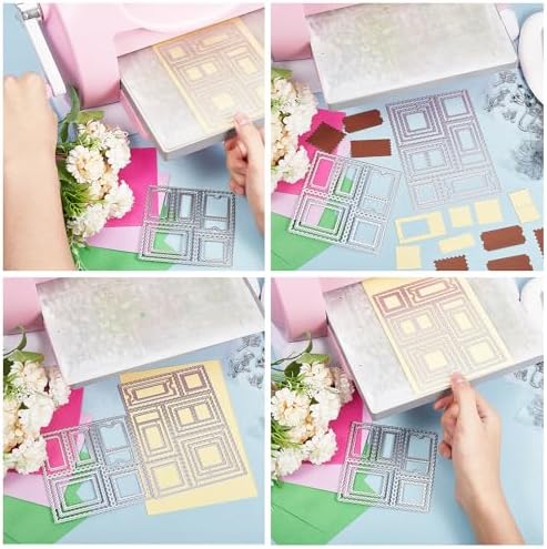 GLOBLELAND Postage Stamp Background Cutting Dies for Card Making Stamp Frame Cut Die for DIY Scrapbooking Journal Embossing Paper Craft Decor