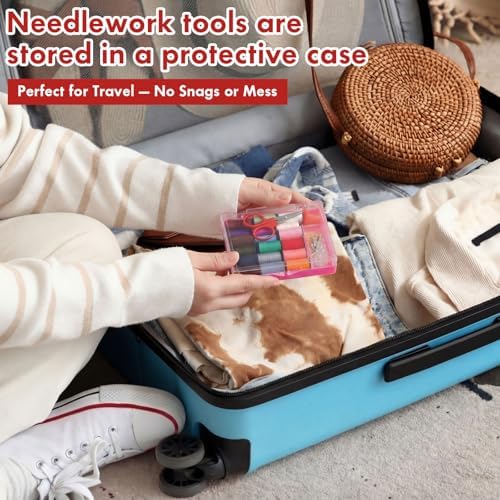 Dingion 12 Pack Mini Small Sewing Kits Bulk Travel Sewing Kit Mini Storage Box with Scissors Needles Threads Portable Emergency Sew Kits Pack for Home Beginner Camping Repairs DIY Handcraft Traveler