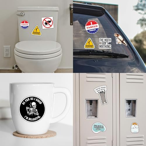 300 Pcs Funny Stickers for Adults Meme Water Bottles Decals Pack Waterproof Cool Sticker for Laptop, Bumper, Phone, Hard Hats, Sarcastic, Scrapbooking Decals