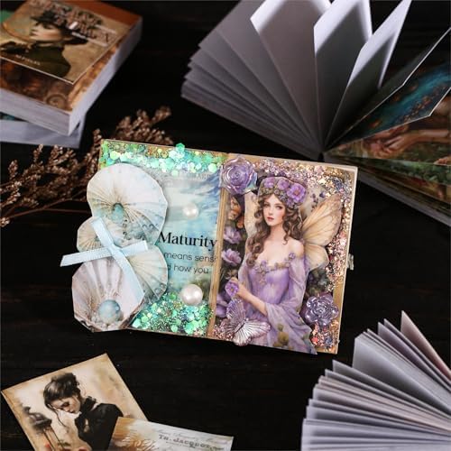 4Pcs Washi Sticker Books, Fantasy Stickers for Scrapbooking, DIY Crafts, Mini Journaling Supplies & Junk Journal Ephemera