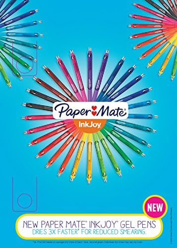 Paper Mate InkJoy Gel Pens, Retractable, Fine Point (0.5mm), Black Ink,Comfortable Grip, Writing, Teacher Supplies, 12 Count (Pack of 12)