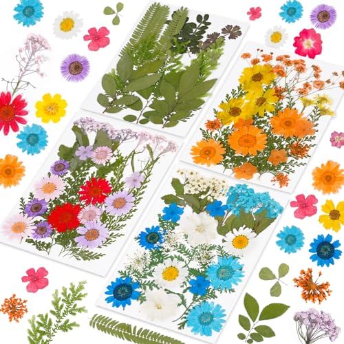 96Pcs Dried Pressed Flowers for Resin, Bulk Natural Dried Flowers,for Scrapbooking DIY Art Crafts Resin Accessories, Soap,Candle Making Nails Decor. Epoxy Resin Jewelry Molds.Craft Making