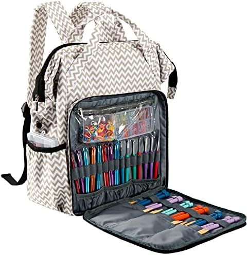 HOMEST Crochet Bag Organizer for Yarn Storage, Knitting Bag and Accessories