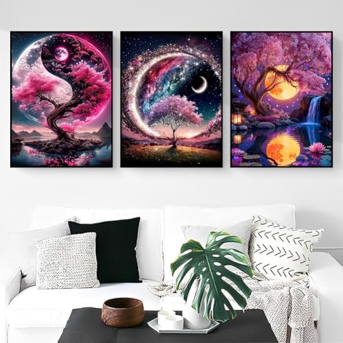 WNPOKN 3Pcs Tree of Life Diamond Art Kits for Adult 12 x 16inch