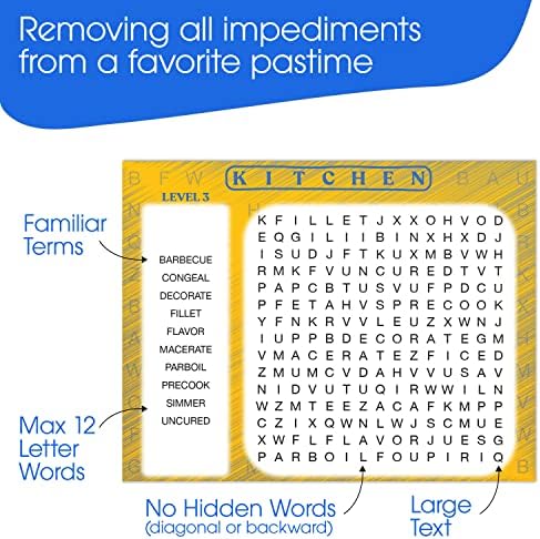 Keeping Busy Word Search 3 Dementia Activities for Seniors | Alzheimer Products for Elderly Patients | Fun Memory Game Toy & Cognitive Brain Puzzle for Senior Citizens w/Memory Loss or Alzheimers