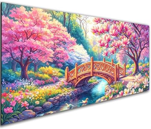 NFDPFUN Fantasy Landscape Large Diamond Art Kits for Adults,Nature Scenery Diamond Painting Kit,5D Full Round DIY Diamond Mosaic Kits,Diamond Art Painting,Diamond Dots for Beginner,31.5x15.7 inch