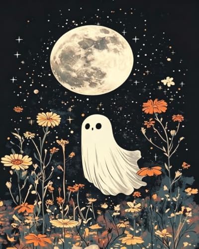 Tabszca Ghost and Flower Paint by Numbers Kit for Adults 16 X 20 Inch