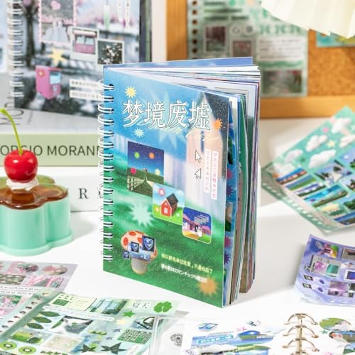 800Pcs+ Japanese Sticker Book for Scrapbook Junk Journal (Old Dreamland)