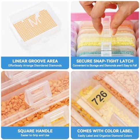 20PCS Diamond Painting Storage Containers Trays with Lids