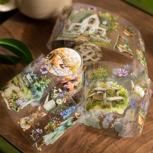 Camping PET Tapes Set, 6 Rolls of Nature Ephemera for Junk Journaling, Scrapbooking, Crafting, DIY Projects, Diaries, and Art Supplies