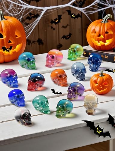 12 PCS Mini Skull Resin Molds, Little Skull Molds 12 Pcs Key Ring Accessory