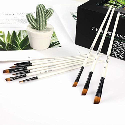 GETHPEN Angular Paint Brushes Set, Angled Paint Brush for Acrylic, 12PCS