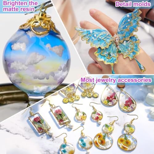 LET'S RESIN UV Resin, 300g Hard Resin Kit for Craft, Casting, Silicone Mold | Crystal Clear, Low Viscosity, UV Glue, Low Odor, Anti-Yellowing, Fast Cure, Beginner-friendly for UV Jewelry, Keychain Craft