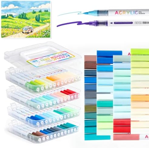 48 Colors Acrylic Paint Markers with Automatic Ink Control System