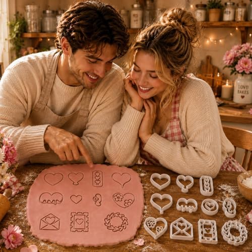 11 Pcs Heart & Love Themed Polymer Clay Cutters Set - Valentine's Day, Wedding & Engagement Clay Cutters for Polymer Clay Jewelry Making, Fit Gift for Wife