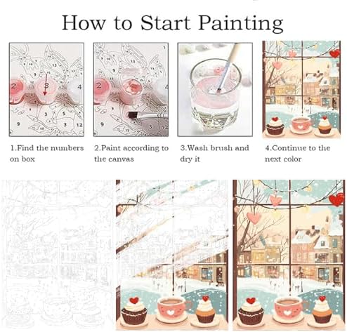 ZRIZQ Paint by Numbers Kit for Adults Beginner,Winter Landscape,16x20