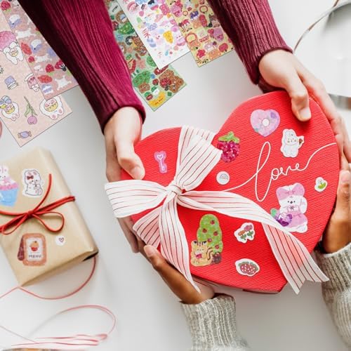 110 Sheets Korean Sticker Kpop Deco Stickers Photocard Kpop Sticker Butterfly Ribbon Heart Cute Stickers for Photocards Binder Arts Crafts Scrapbooking Journaling