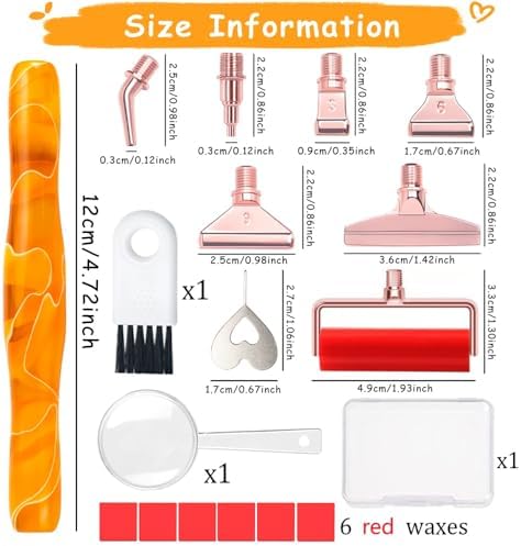RaySoar Diamond Art Pens Diamond Art Tools Painting Pen with Screw Metal Tips Multi-Placer Tool Accessories for Adults Gem Rhinestone Picker Stylus Orange
