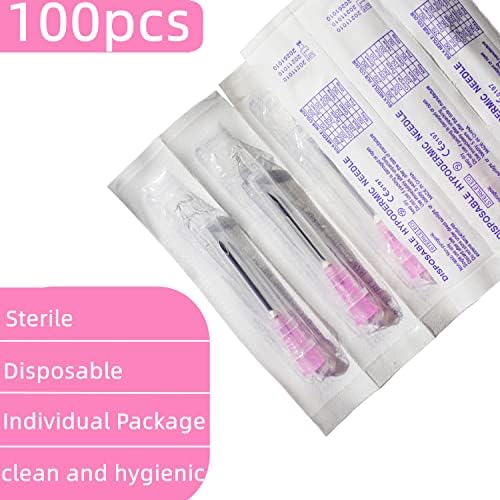 300 Pack 18Ga 1 Inch Sterile Disposable Injection Needle with Cap for Scientific and Industrial Dispensing Needl Accessories