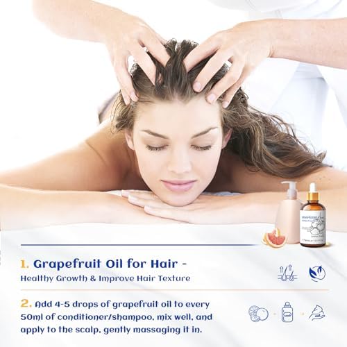 HIQILI Grapefruit Essential Oil for Skin Care, Diffuser and Aromatherapy