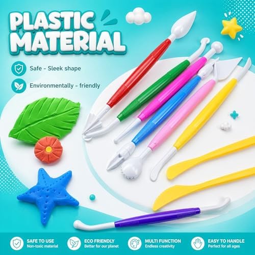 DUGATO Clay Sculpting Tools, 17 pc Double-Sided Modeling Set