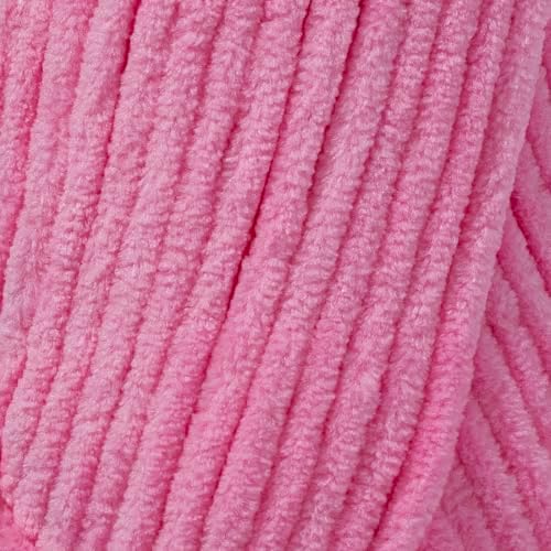Velvet Lux Chenille Yarn for Crocheting and Knitting, 2 Pack Bulk Chunky Yarn, Super Soft Velvet Yarn for Amigurumi, Baby Blankets & Home Decor — 100g/120yds per Skein (Tulip Pink)