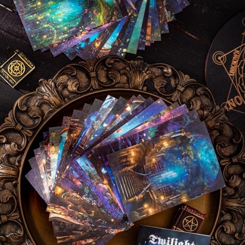 60PCS Twilight Forest Washi Stickers, Mystical Woodland Scenes for Journals, Scrapbooking, DIY Crafts and Gift Wrapping