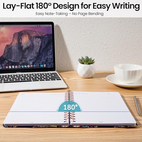 Lined Spiral Journal Notebook, A5 College Ruled Notebook for Note-Taking