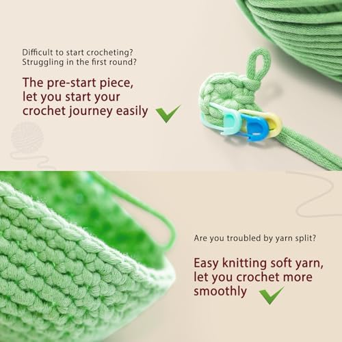CrochetBox Crochet Kit for Beginner, 2 PCS Highland Cow Easy Learn How to Crochet Stuffed Animals Gift for Adults and Teen(), Knitting Set with Yarn Hook Stitch-by-Stitch Video Tutorial