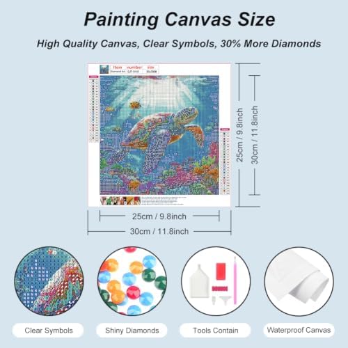 SJUTOUCI Sea Turtle Diamond Art Kit for Adults, Diamond Painting Kit