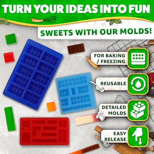 3 Pcs Silicone Chocolate Molds, Non-Stick, Food-Grade