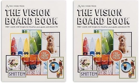 Free Period Press Vision Board Book, 700+ Words & Images in All Categories, for Visualizing Your Life Goals & Dreams, Playful, Stylish Pictures for Collage Making & Scrapbooking (Adult) (Pack of 2)