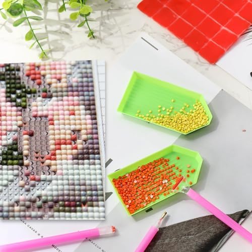 Affrolling 90 Pcs Diamond Art Tools, Drill Pens Trays Glue Clay