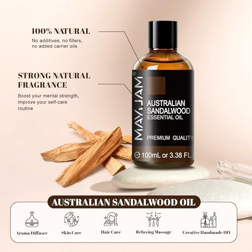 MAYJAM Australian Sandalwood Essential Oil for Diffuser Skin, 3.38FL.OZ