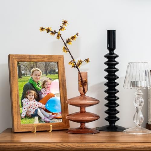 IBosins 5-Pack 8-Inch Plate Holder Display Stands Gold Metal Frame Stand