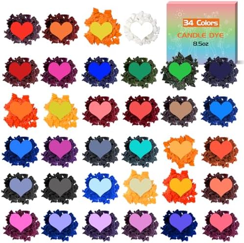 YRYM HT Candle Wax Dye for Soy Candle Making- 34 Popular Coloring Chips