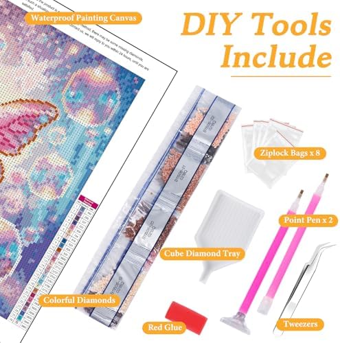 Diamond Art Kits for Adults & Beginners, Butterfly Diamond Painting Kit