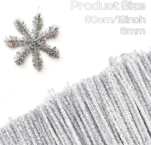 Caydo 200 Pieces Silver Pipe Cleaners Craft