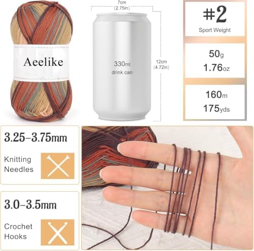 Aeelike Crochet Kit for Adults,Women Beach Crochet Top,Brown Cotton Yarn