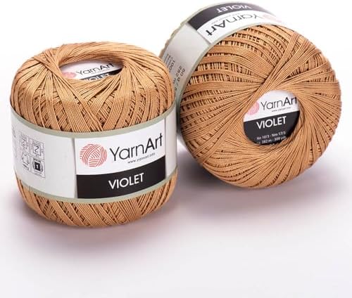 YarnArt Violet – 100% Mercerized Cotton Crochet & Knitting Yarn – Soft & Durable Lace Thread for Embroidery, Doilies & DIY Crafts – 1 Skein (50g, 282m) (5529)