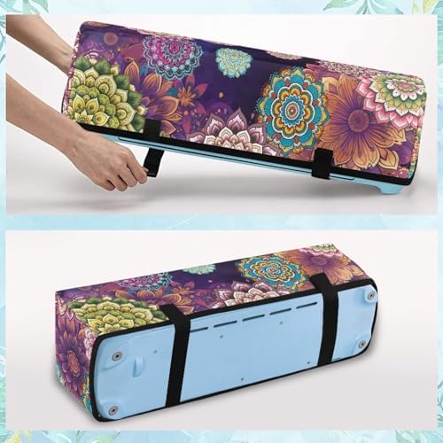 Binienty Purple Mandala Flower Cutting Machine Waterproof Protective Covers Compatible with Cricut, Scrapbooking Die-cut Machine Dust Covers Home Decor Accessories Supplies