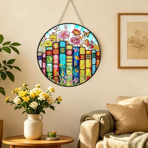 Tabszca Book Flower Hanging Diamond Art Kits for Adults, Pendant Suncatcher