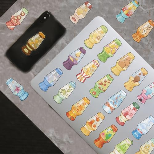 50pcs Lava lamp Stickers for Laptop Water Bottles, Transparent PET Waterproof Adhesive Lava Light Decals for Kids Birthday Party Scrapbook Phone (Lava Light)
