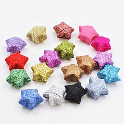 Yeooyoor Origami Stars Papers Package DIY Paper, 360 Sheets - 18 Colors ( Glitter Origami Stars)