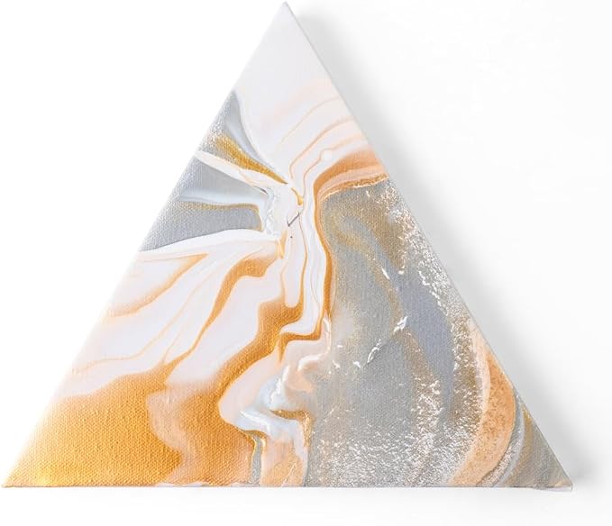 TRANSON 3 Sizes Triangle Shaped Stretched Canvas Primed Ready for Painting