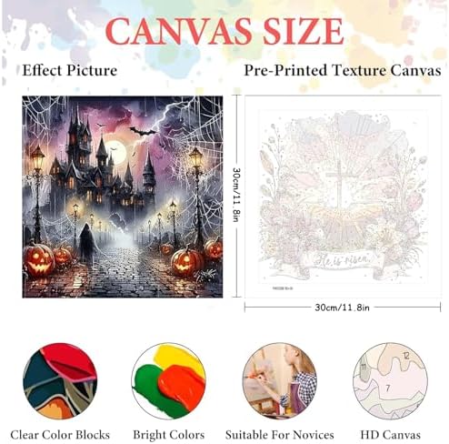 AIBOERL Paint by Numbers Kit for Adults Beginner,Halloween Night, 12X16In