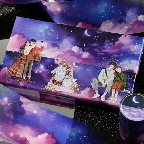 PET Tape Stickers for Journaling Supplies,Starry Stickers for Scrapbooking