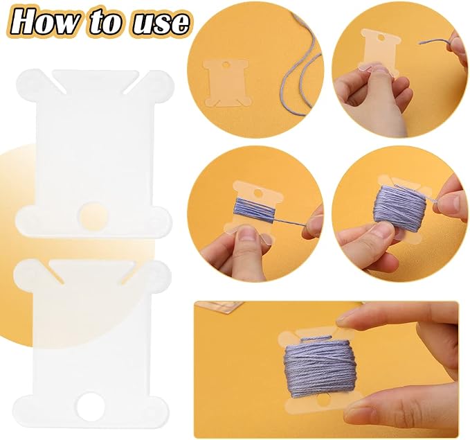 LOKUNN Embroidery Floss Bobbins 150 PCS Embroidery Floss Organizer